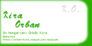 kira orban business card